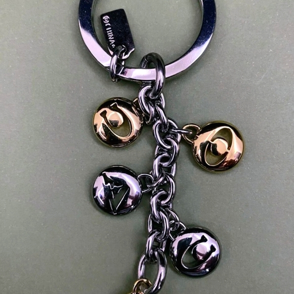 ⚜️ COACH Signature Letters Purse Charm Keychain Key Ring F65430 Silver Gold ⚜️ - Picture 4 of 5